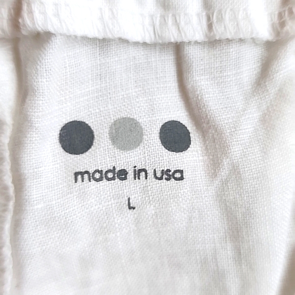 3 dots ••• white linen pompom shorts size large - Picture 3 of 10